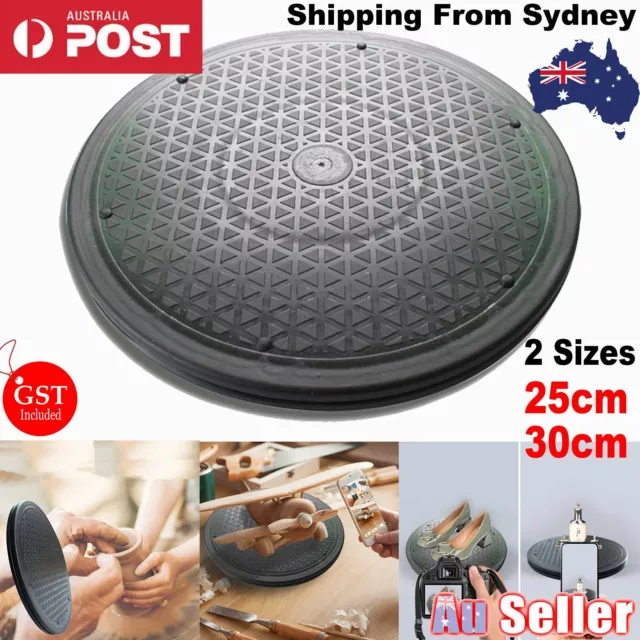 25/30cm Black Rotating Swivel Turntable Plate Lazy Susan Home Kitchen Food Tool