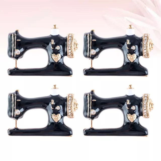 4 PCS Women Brooch Pin Vintage Ornament Didosfor Glives Sewing Machine 3
