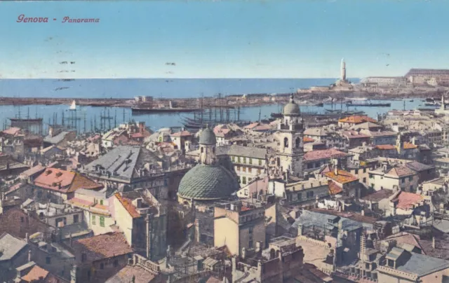 Cartolina *17 Genova Liguria Panorama Memoria Formato Piccolo Viaggiata 1930