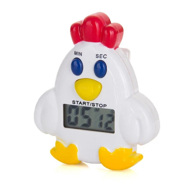 Reloj despertador digital con diseño de pollo para cocina LCD diseño temporizador de conteo hacia arriba