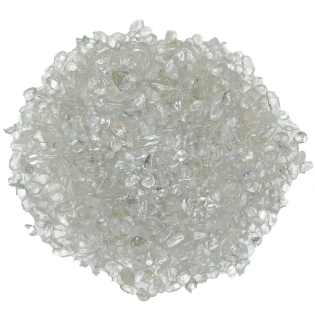 2 lbs of Tumbled Crystal Quartz Natural Rock Chips with Info Card