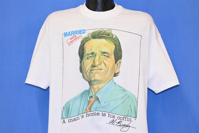 vintage 80s AL BUNDY MARRIED WITH CHILDREN A MANS HOME IS HIS COFFIN t-shirt XL