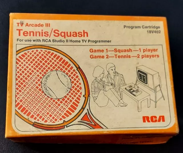 Tennis Squash Program Cartridge RCA Studio II 18v402 video game TV Arcade III