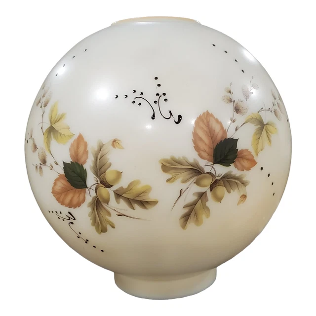 Antique Vintage Hand Painted GWTW Parlour Banquet Glass Lamp Shade 8 in Globe
