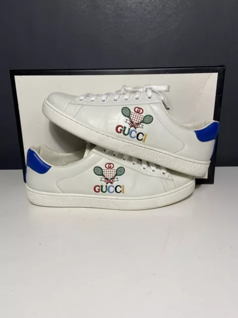 SCARPE DA TENNIS USATE Gucci Ace logo serpente api bianche in