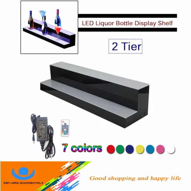 31 Inch 4 Step LED Lighted Liquor Bottle Display Liquor Bottle Bar Display Stand