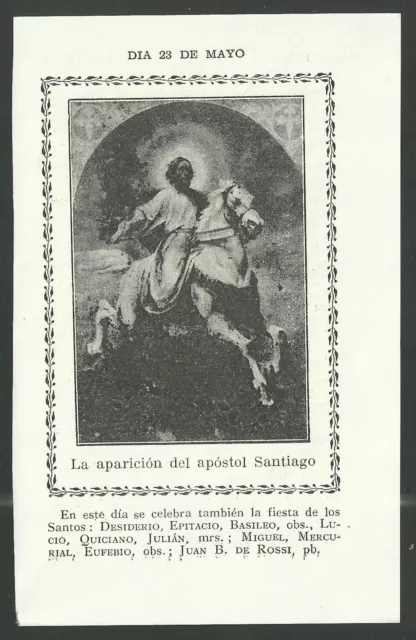 Estampa antigua de Santiago Apostol andachtsbild santino holy card santini