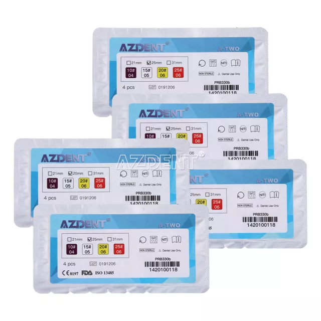 5 Kits Dental 25mm Engine Use NiTi Rotary File Endo Root Canal Files S Cross