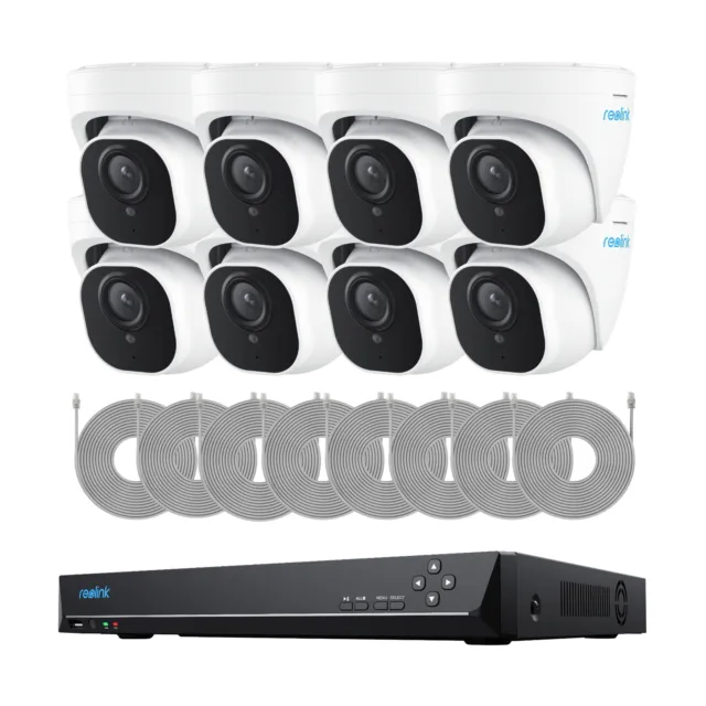 Reolink CCTV Security System 4K 8MP PoE Camera Bullet Night Vision 16CH NVR 3TB