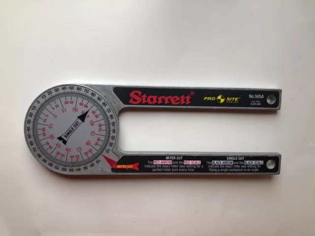 STARRETT 505A Pro-Site Aluminum Miter Protractor Made in USA