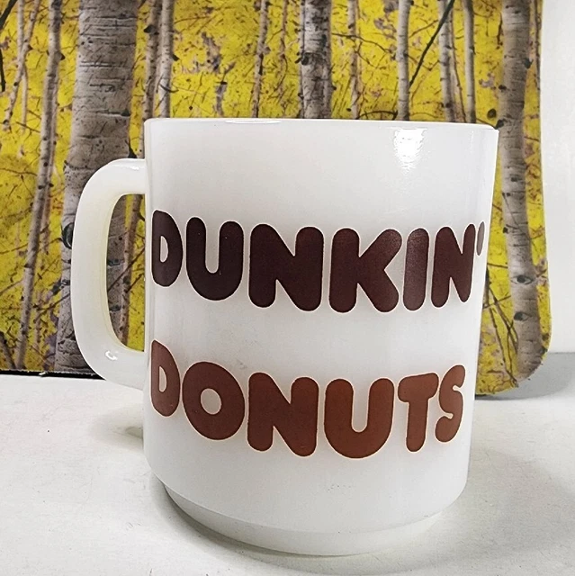 VINTAGE ~ Dunkin’ Donuts ~ Milk Glass Glasbake Heat Resistant Coffee Cup Mug