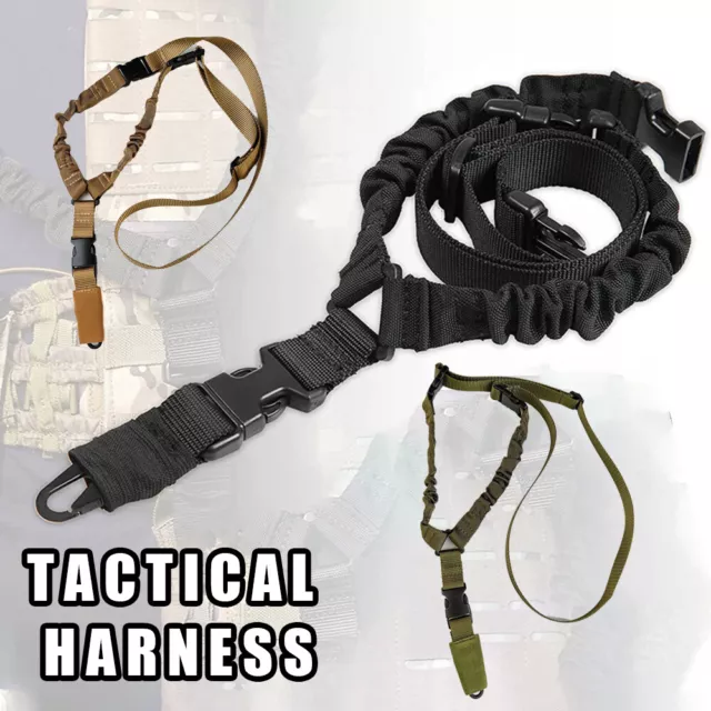 Tactical 1 One Single Point Rifle Sling Bungee Airsoft Gun Adjustable Straps