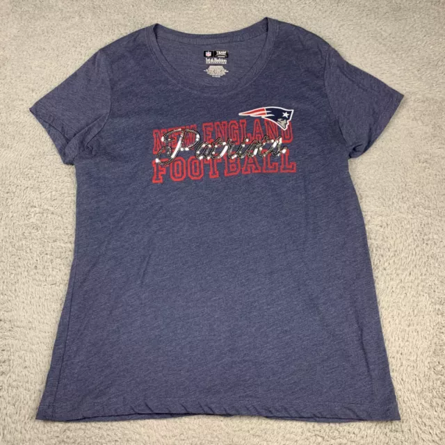 New England Patriots Shirt Womens Extra Large Blue Football Casual Ladies