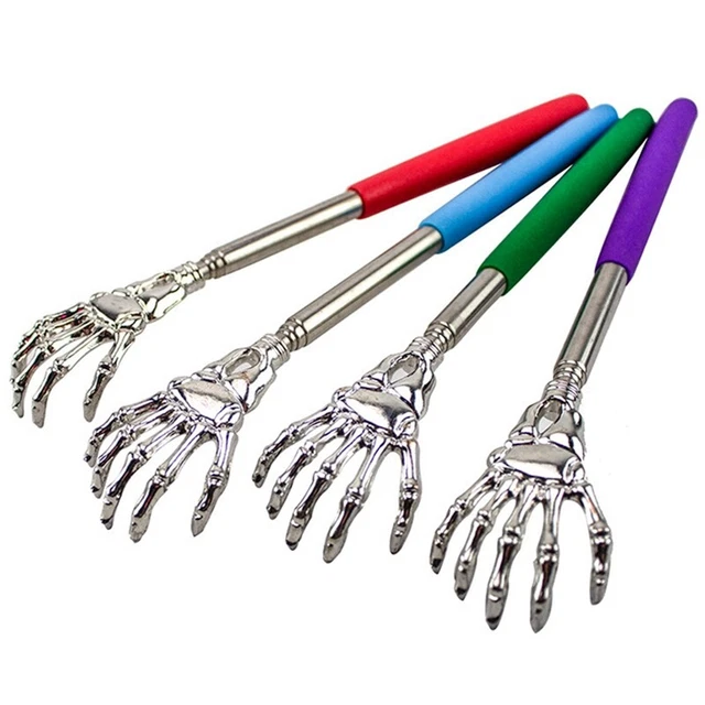 SKELETON HAND BACK Scratcher Long Reach Extendable Telescopic Rubber