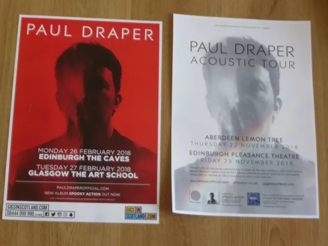 Paul Draper live music memorabilia - Scottish tour concert show gig posters x 2