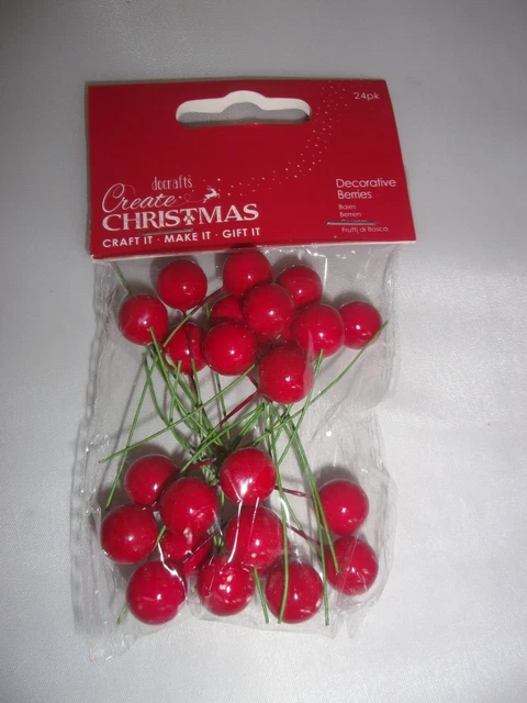 Packung Dokumente erstellen Weihnachten rote Beeren auf Draht Stängel Weihnachten Handwerk Karten