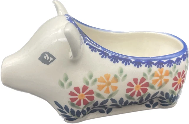 Polish Pottery Salt Pig MARIGOLDS Pattern EUC