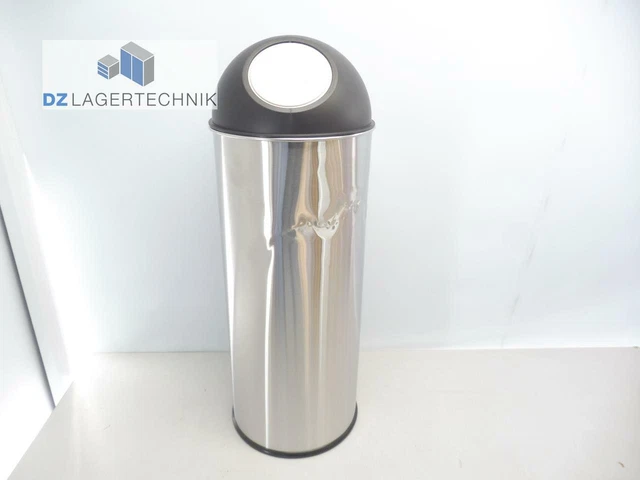 Abfalleimer mit Schwingdeckel Mülleimer Abfallsammler Edelstahl mit Push Deckel