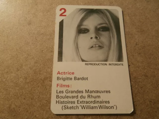 BRIGITTE BARDOT, RARE VINTAGE 70s "ROOKIE" CARD, COLLECTOR (JT29)