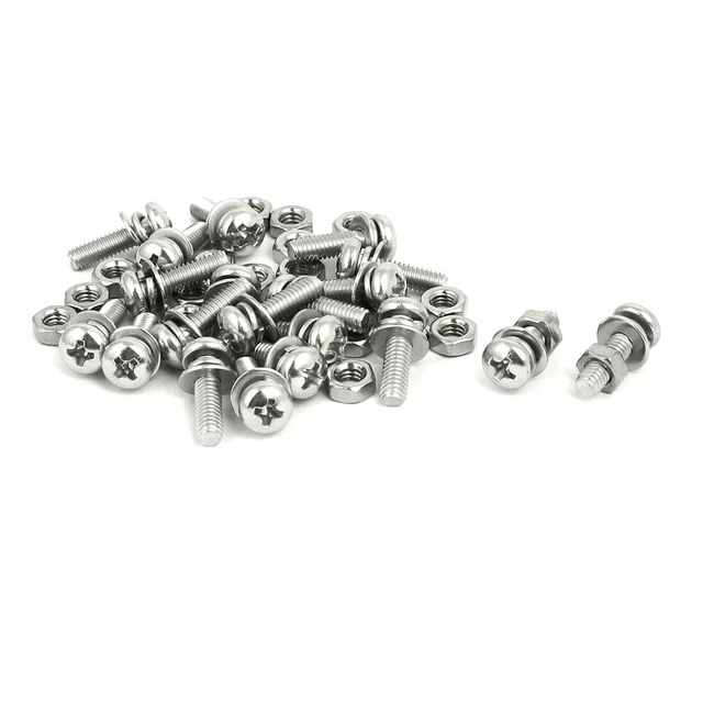 M4x14mm acier inox 304 vis tête cruciforme écrou vis avec Rondelle 20 Set