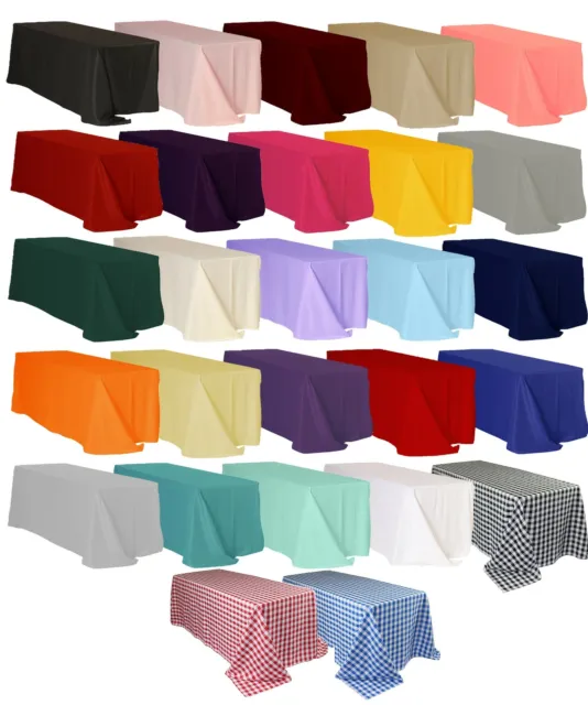 YCC Linens  - 90 x 132 Inch Rectangular Polyester Tablecloths