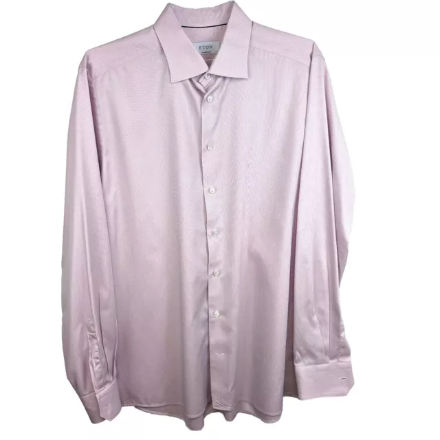 Eton Contemporary 44 17.5 Mens Dress Shirt Light Pink