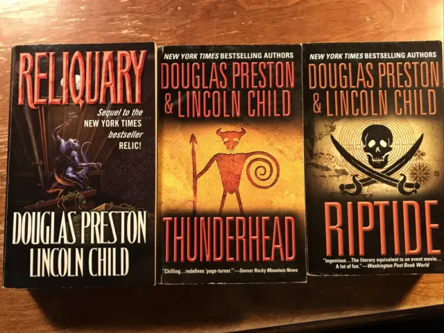 Preston & Child Thunderhead Riptide Reliquary Thriller FIction 3 PB Novel Lot
