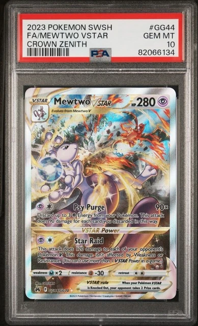 Pokémon Mewtwo v star gg44/gg70 Crown Zenith  psa 10