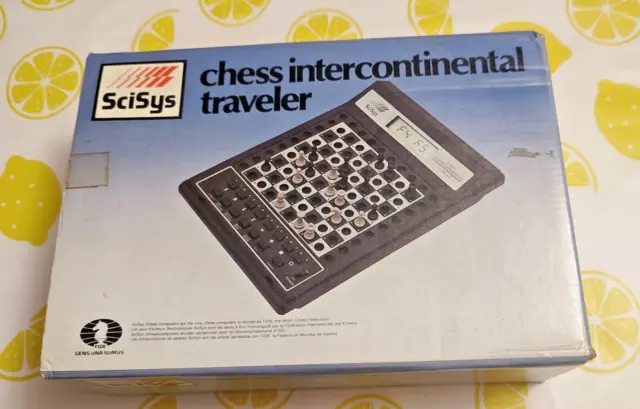 Rare Jeu d'échecs électronique SciSys  Chess Intercontinental Traveler 1982