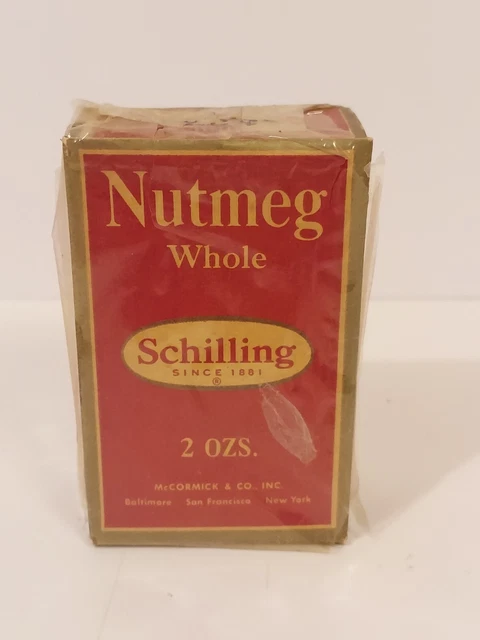 Schilling Brand Whole Nutmeg 2oz Spice Box Unopened And In Original Cellophane