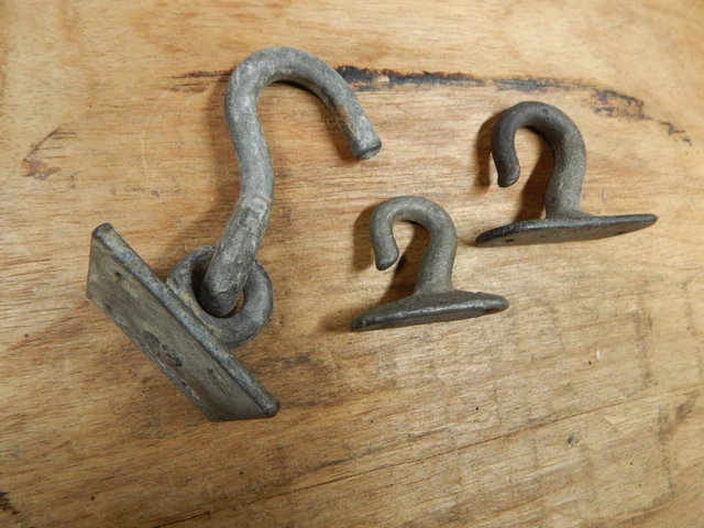 3 Old Plant Ceiling Mount Hooks Porch Hangers Galvanized 2 Stationary 1 Swivel 18