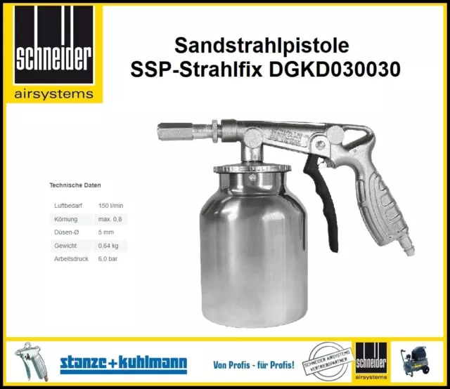 SCHNEIDER Druckluft-Sandstrahlpistole SSP-Strahlfix Saugbecher 1 L DGKD030030