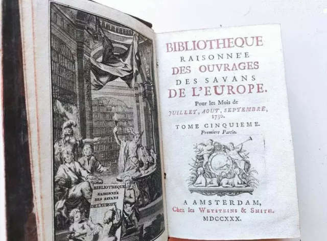 rare, Bibliotheque Raisonnée Des Ouvrages Des Savans de L'Europe Vol.5 (1730) 2