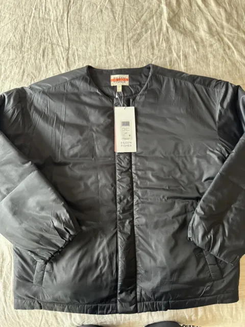 Eileen Fisher Black Flight Puffer Jacket, Nwt $358, Small Or Medium