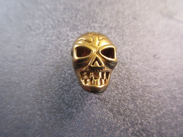 Gold Plated Brass Skull Bead