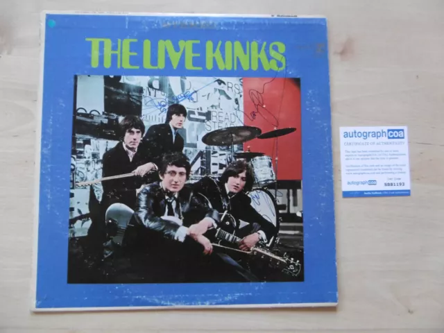 The Kinks Original Autogramme signed LP-Cover "The Live Kinks" Vinyl ACOA