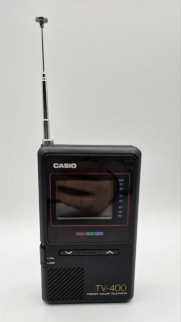 Vintage Retro Casio Pocket Colour Television TV-400 LCD With Flip Stand