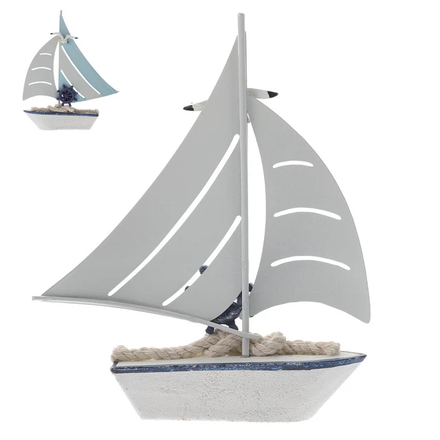 Modèle De Voilier Décoration Maquette En Bois Sculpture Bord Mer Table À Manger