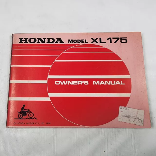 Original 1974 Honda XL175 K1 Owner's Manual Book XL 175 OEM 3136252