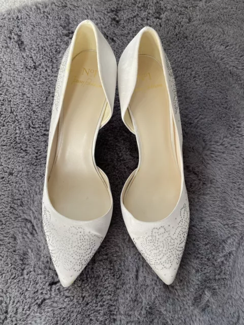 Jenny Packham No1 Wedding Bridal Shoes Jewel Diamanté Detail Size 7