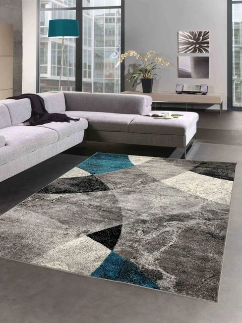 Tapis De Salon Design Traum - Effet Marbre, Fibres Gris Et Or, 30% Polyester 70% Polypropylène