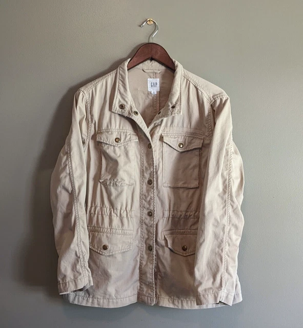 Women's Gap Core Button Up Utility Jacket Coat