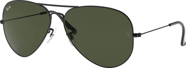 Ray-Ban Aviator Large Metal II Sunglasses, Gold Frame, Crystal Green Lens, 62mm