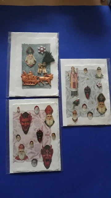 3 Künstler-Karten Nikolaus in Variationen