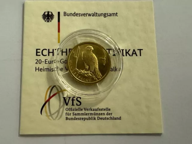 BRD, 20 Euro 2019 F, Stuttgart, Heimische Vögel, Erhaltung