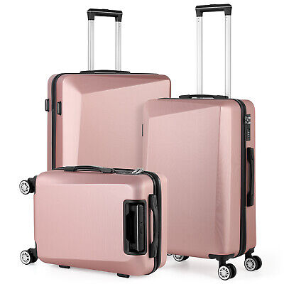 3 Piece Luggage Set Trolley Travel Suitcase ABS Hardside Nested Spinner Wheels