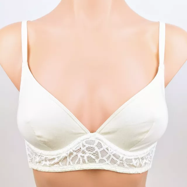 LA PERLA Studio NWT Ivory unlined cup demi bra with underwire and lace band
