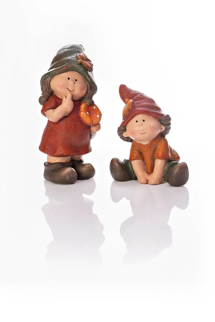Dekofiguren Herbstkinder Lea + Anton 2er-Set Herbstdeko Herbstfiguren Deko