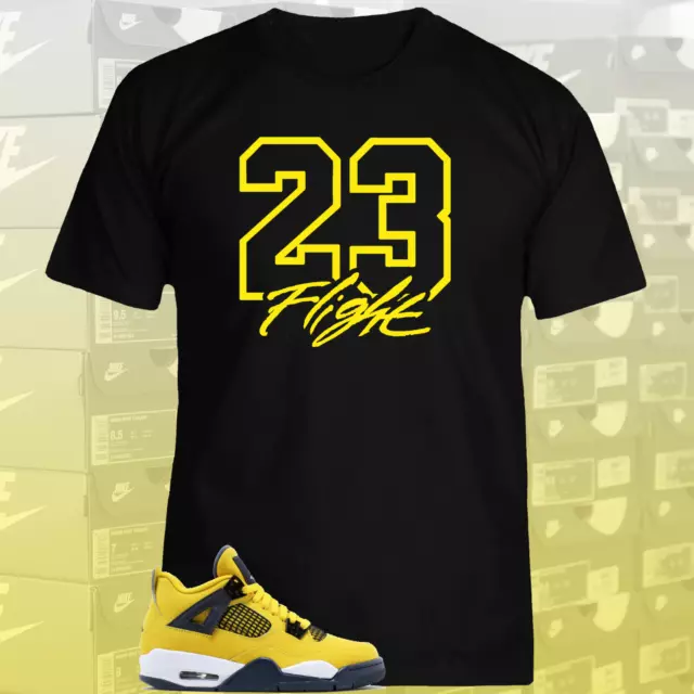 Sneaker Tee Shirt to Match Air Jordan Shoes, 23 Flight yellow Text,  Graphic tee