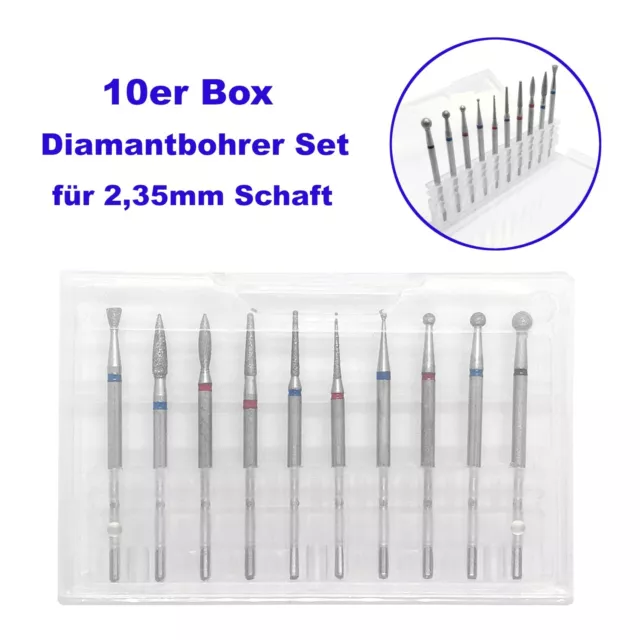 Zahntechnik 10 Box Sinter Diamant Schleifer Bohrer Set Fräse 2,35 Dental Technik
